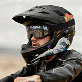 Kamikaze Ronin Wave Black helmet in use