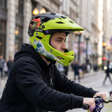 Kamikaze Ronin Wave Green helmet in use